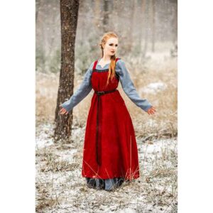 Alena Viking Linen Overdress - Red