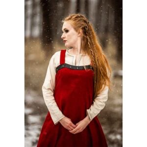 Alena Viking Linen Overdress - Red