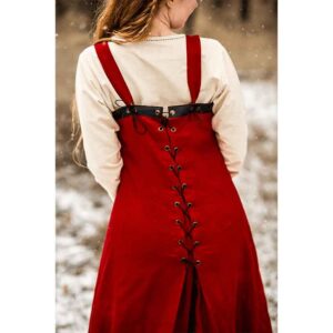 Alena Viking Linen Overdress - Red