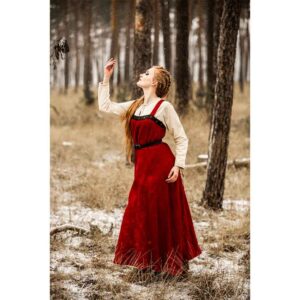 Alena Viking Linen Overdress - Red