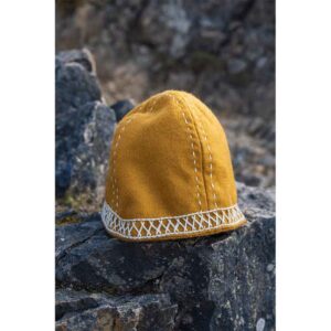 Yngvy Embroidered Viking Wool Cap - Mustard Yellow