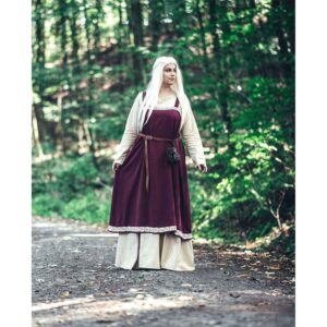 Halla Embroidered Viking Overdress - Red