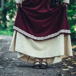 Halla Embroidered Viking Overdress - Red