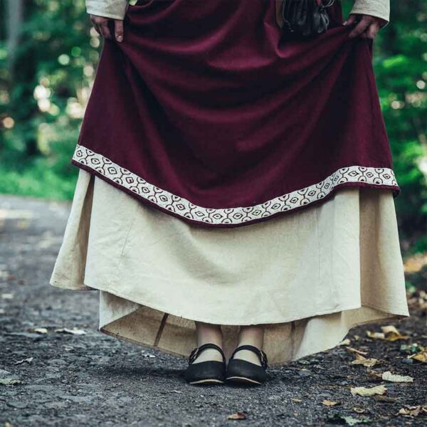 Halla Embroidered Viking Overdress - Red