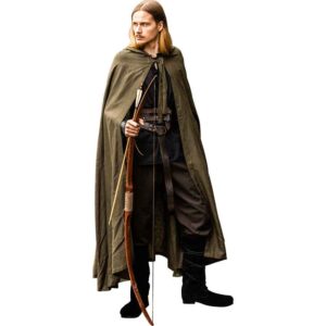 Mimir Medieval Linen Cloak - Green