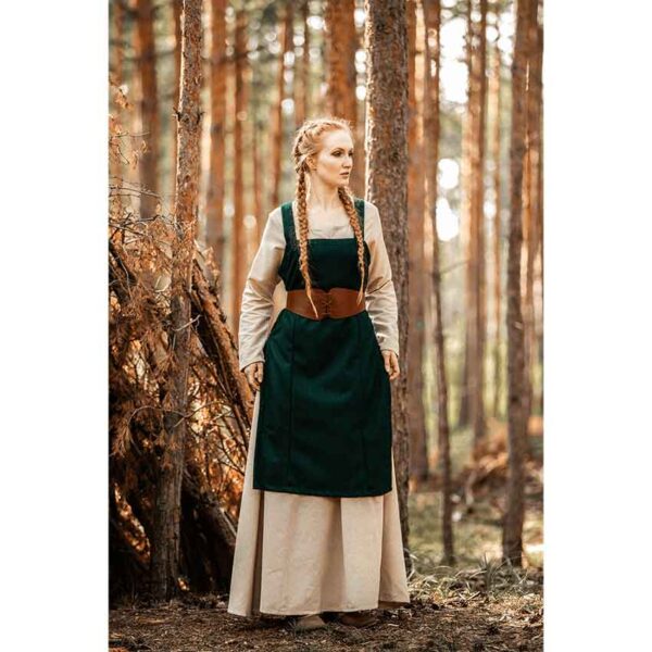 Aila Viking Wool Overdress - Green