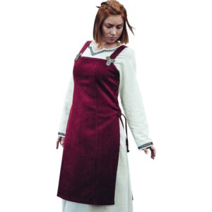 Aila Viking Wool Overdress - Red