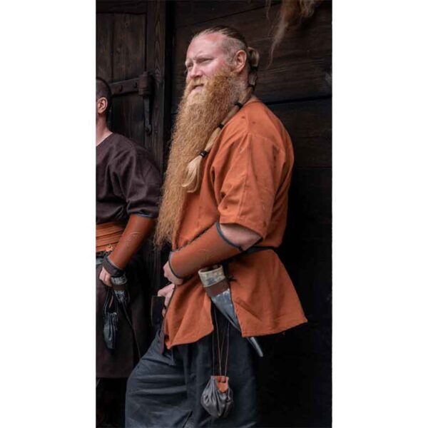 Olaf Short Sleeve Viking Tunic - Brick Red
