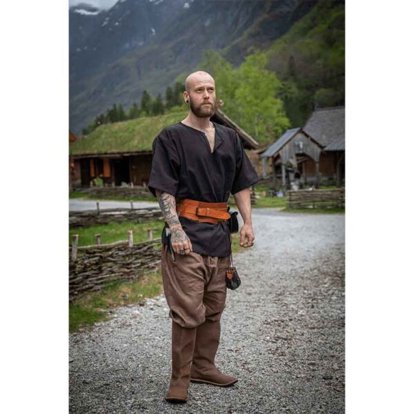 Olaf Short Sleeve Viking Tunic - Black