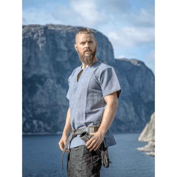 Edmund Short Sleeve Viking Tunic - Blue-Grey