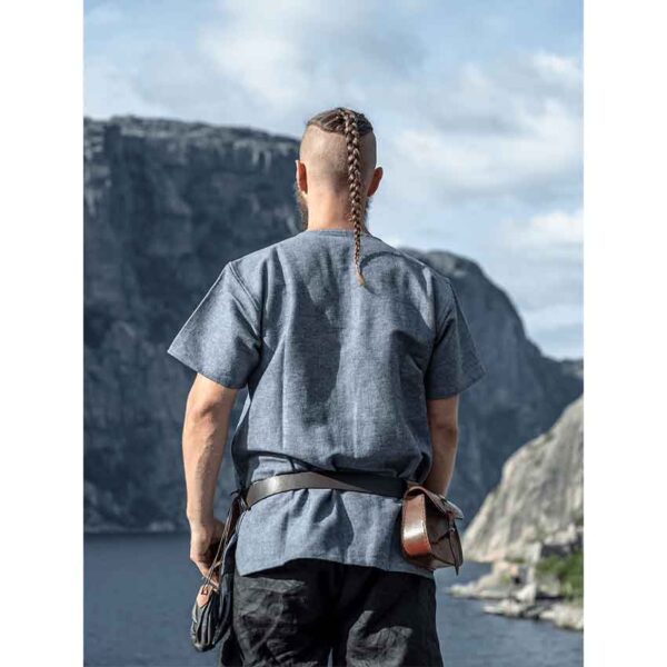 Edmund Short Sleeve Viking Tunic - Blue-Grey