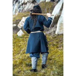Snorri Urnes Embroidered Viking Tunic - Black with Blue
