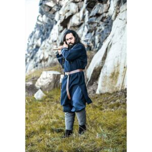 Snorri Urnes Embroidered Viking Tunic - Black with Blue