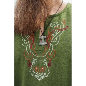 Freki Embroidered Viking Tunic - Green