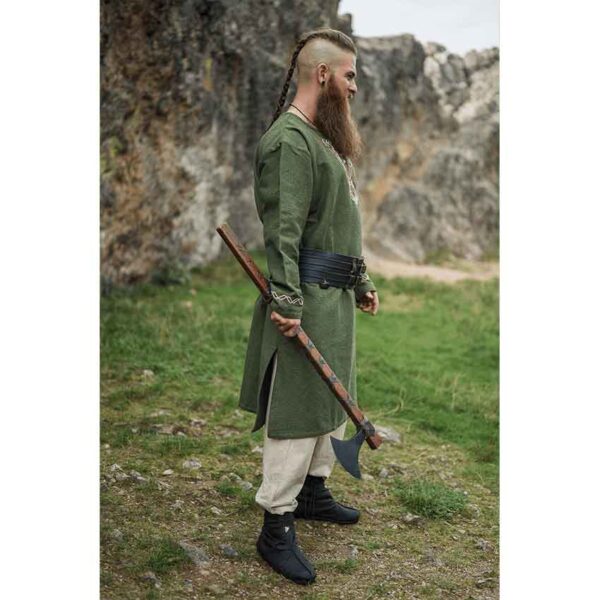 Freki Embroidered Viking Tunic - Green