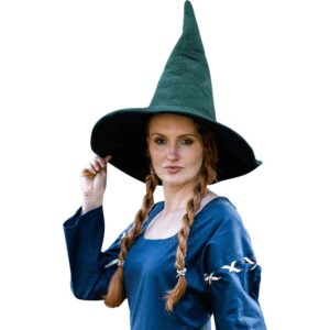 Agata Wool Witch Hat - Green