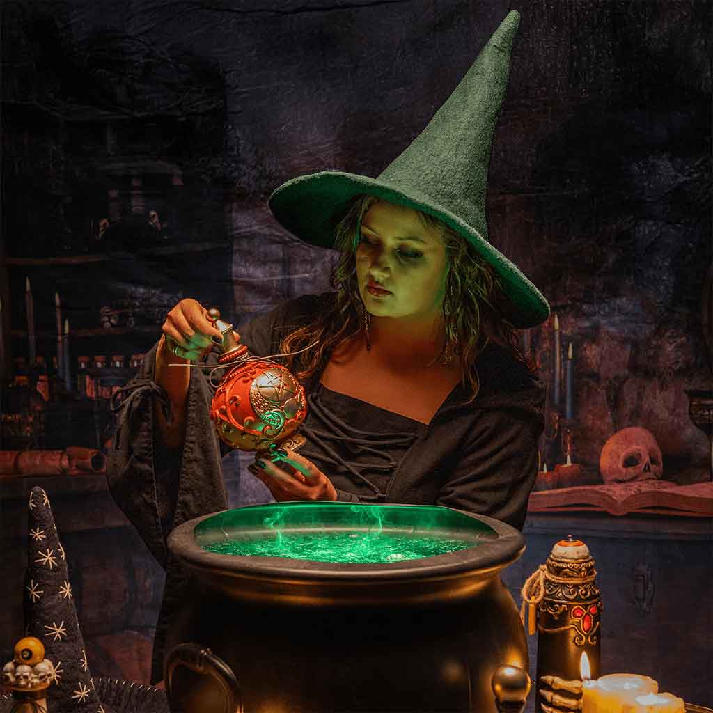 Agata Wool Witch Hat Green