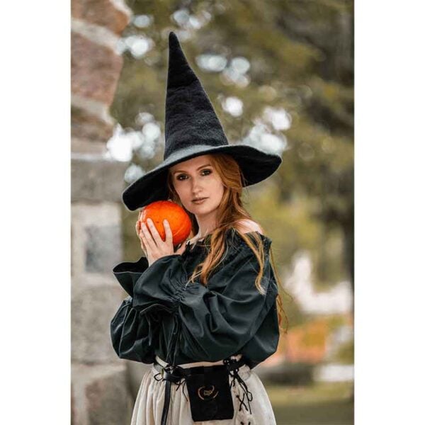 Agata Wool Witch Hat - Black