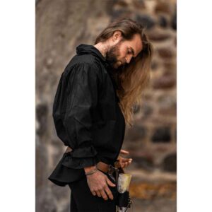 Dracula Ruffled Pirate Shirt - Black