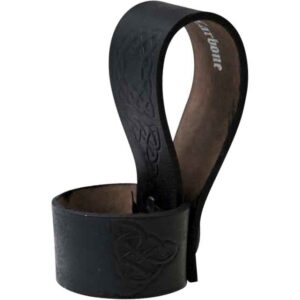 Embossed Celtic Drinking Horn Holder - Black
