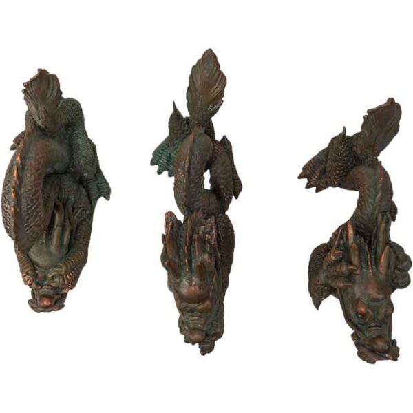 No Evil Chinese Dragon Statue Set