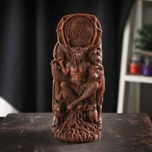 Red Cernunnos Forest Lord Statue