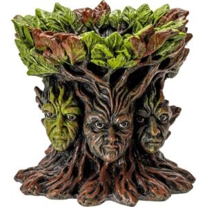 Three Greenman Cone Incense Burner