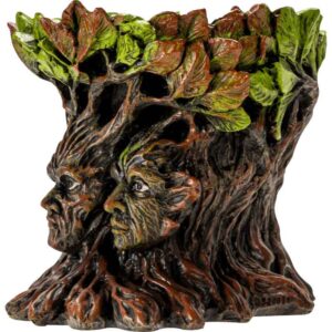 Three Greenman Cone Incense Burner