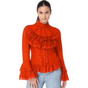Victorian Lace Ruffled Blouse