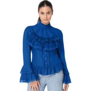 Victorian Lace Ruffled Blouse
