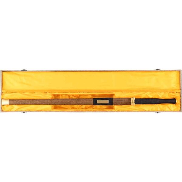 Ring Pommel Handmade Han Jian Sword with Stand