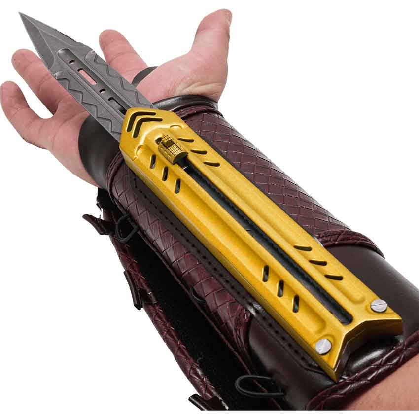 Gold Assassin Bracer with Hidden Blade