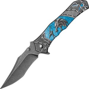Blue Witcher Folding Knife