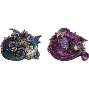 Purple Dragon Hatchling Statue Set
