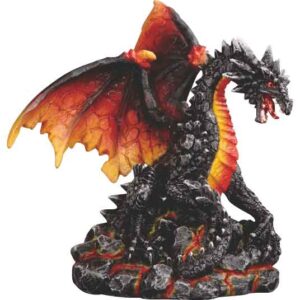Black Dragon on Volcano Statue