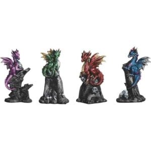 Dragons on Skull Peaks Statue Set