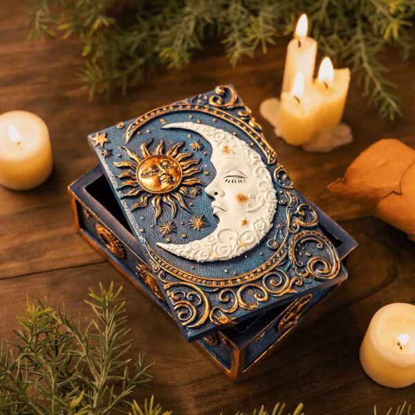 Celestial Sun and Moon Trinket Box