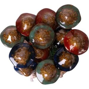 Ceramic Mushroom Picks Set of 12 with Planter