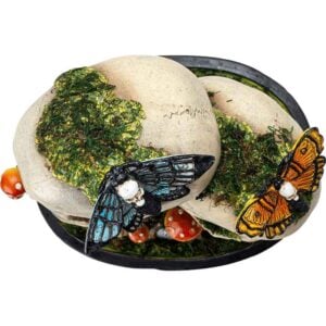 Death's-head Moths on Skulls Statue