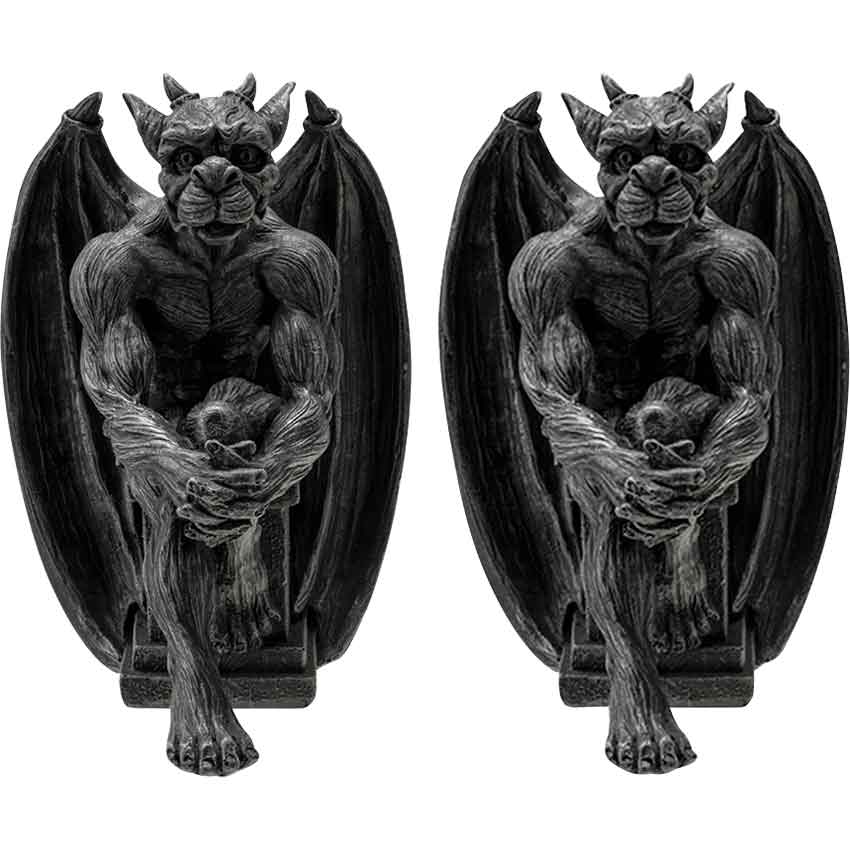 Lounging Gargoyle Bookends