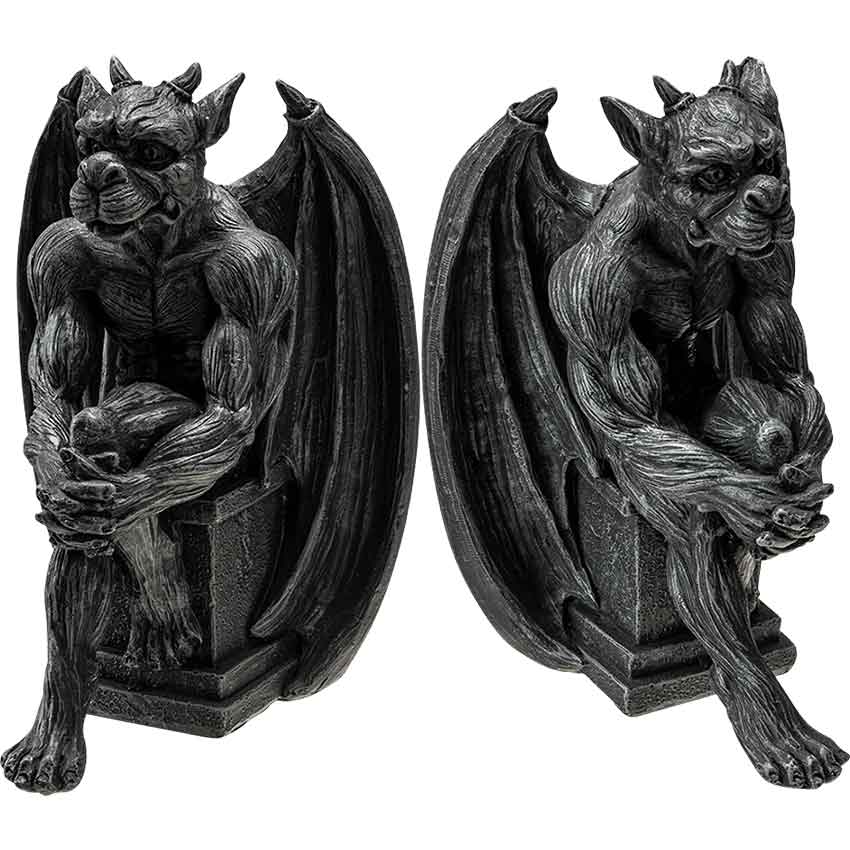 Lounging Gargoyle Bookends