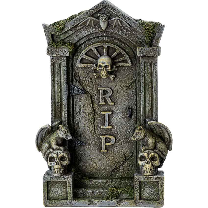 Overgrown Tombstone Statue