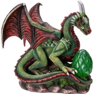 Earth Dragon with LED Egg Statue