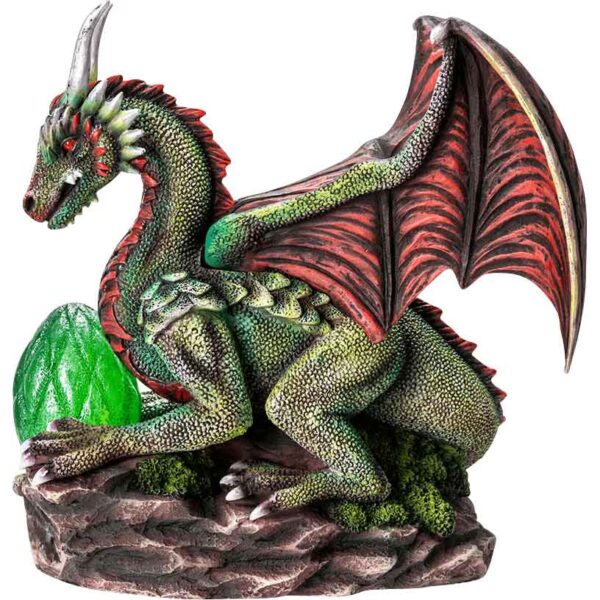 Earth Dragon with LED Egg Statue