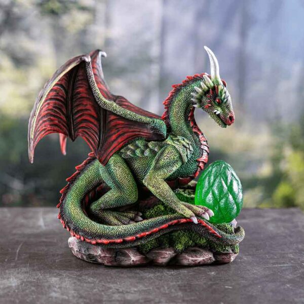 Earth Dragon with LED Egg Statue