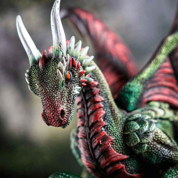 Earth Dragon with LED Egg Statue