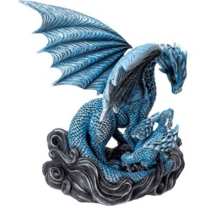 Water Dragon with Hatchling Statue