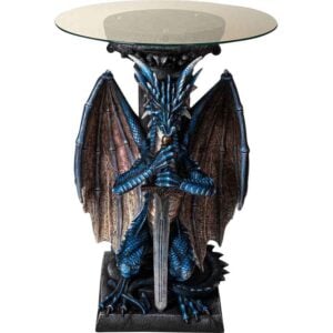 Blue Guardian Dragon with Sword Table