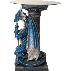 Blue Guardian Dragon with Sword Table