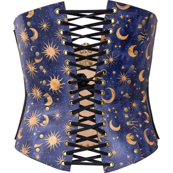 Celestial Midnight Leather Corset